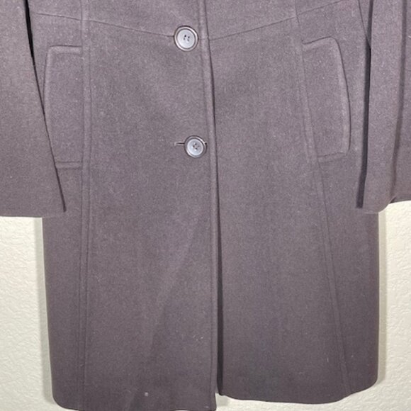 Vintage DKNY Wool Coat, Size 10, Dark Brown, Excellent Condition - Picture 4 of 10